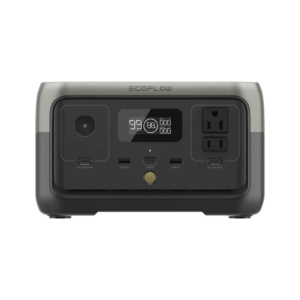 EcoFlow River 2 | Estación de Energí­a Portátil 256Wh Litio LFP / 2 AC 300 W (Max. 600W) / 1 USB-C 60W / 2 USB a 12W / Cargador de Coche 8A a 12 o 24V / Conectividad WiFi y Bluetooth (App) / Carga Solar 110W Max.