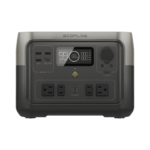 EcoFlow River 2 Max | Estación de Energí­a Portátil 512Wh Litio LFP / 4 AC 500 W (Max. 1000W) / 1 USB-C 100W / 3 USB a 12W / Cargador de Coche 8A a 12 o 24V / Conectividad WiFi y Bluetooth (App) / Carga Solar 220W Max.