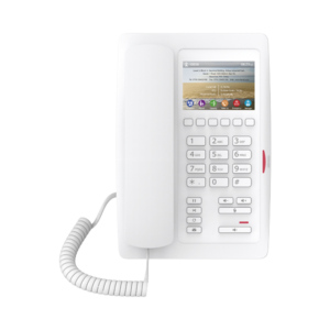 (H5 Color Blanco)Teléfono para Hotelerí­a, profesional de gama alta con pantalla LCD de 3.5 pulgadas a color, 6 teclas programables para servicio rápido (Hotline) PoE
