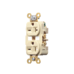 Contacto Dúplex 20 A 250 V / 2 Polos 3 Hilos / Nema 6-20R / Grado Industrial /Color Marfil.