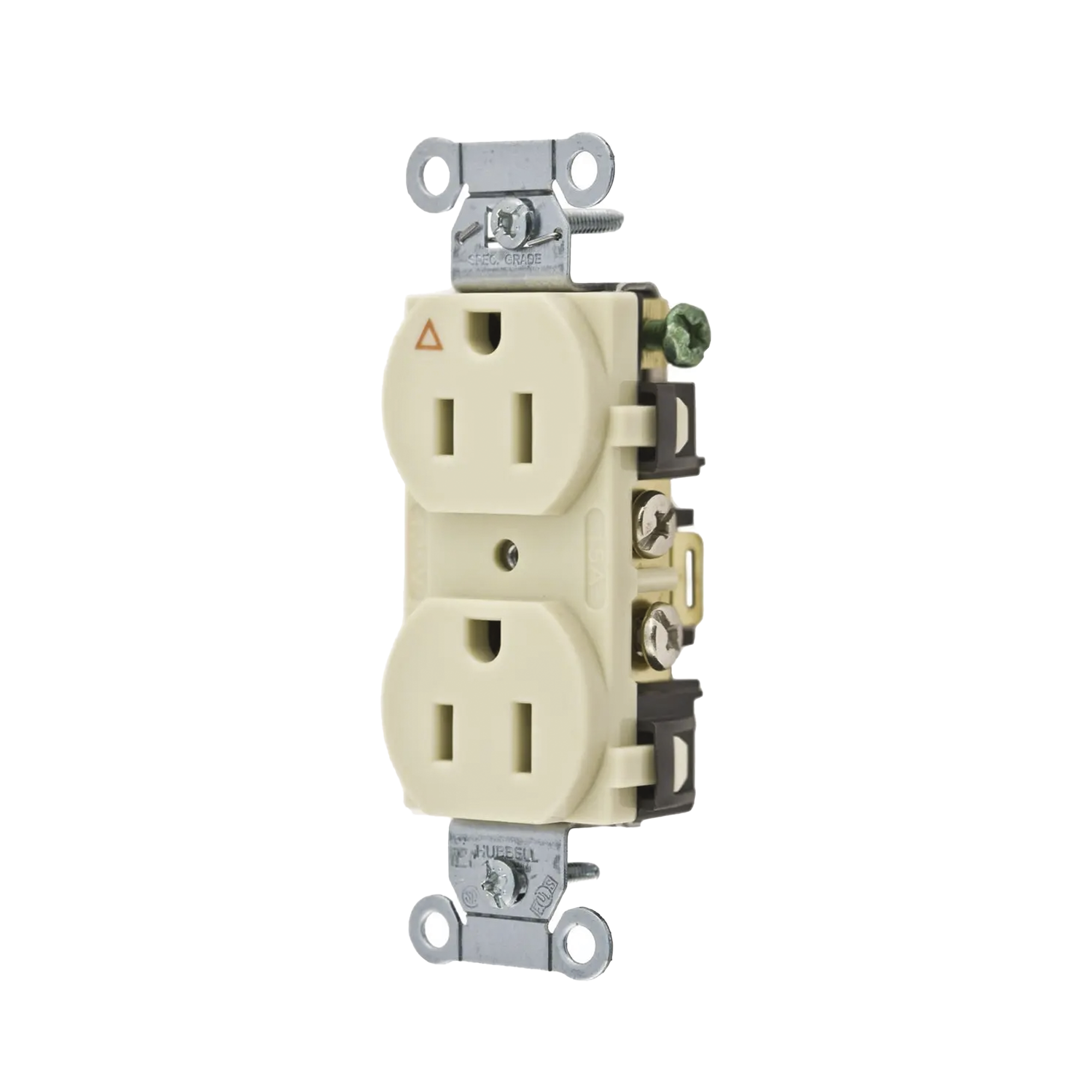 Contacto Dúplex Conexión a Tierra Aislada/ 15 A 125 V/ 2 Polos 3 Hilos/ Color Marfil/ Nema 5-15R/ Grado Comercial.