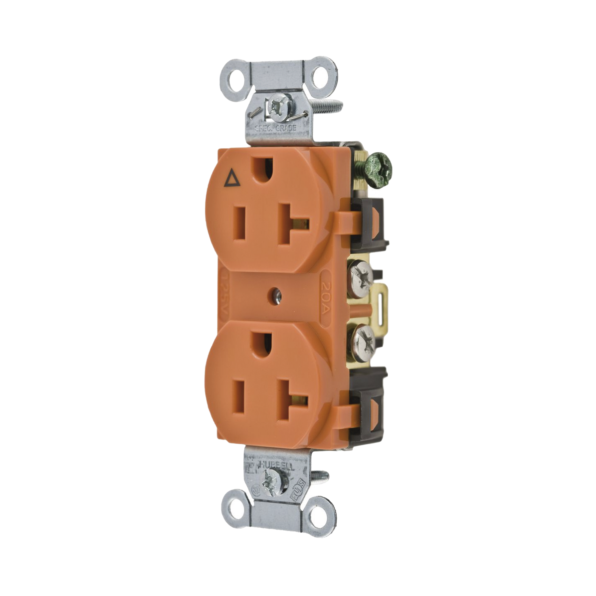 Contacto Dúplex Conexión a Tierra Aislada/ 20 A 125 V/ 2 polos 3 Hilos/ Color naranja/ Nema 5- 20R/ Grado Comercial.