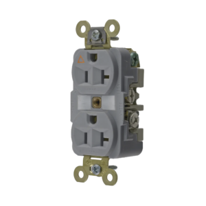 Contacto Dúplex Conexión a Tierra Aislada/ 20 A 125 V/ 2 polos 3 Hilos/ Color Gris/ Nema 5- 20R/ Grado Industrial.