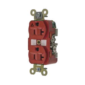 Contacto Dúplex Conexión a Tierra Aislada/ 20 A 125 V/ 2 polos 3 Hilos/ Color Rojo/ Nema 5- 20R/ Grado Industrial.