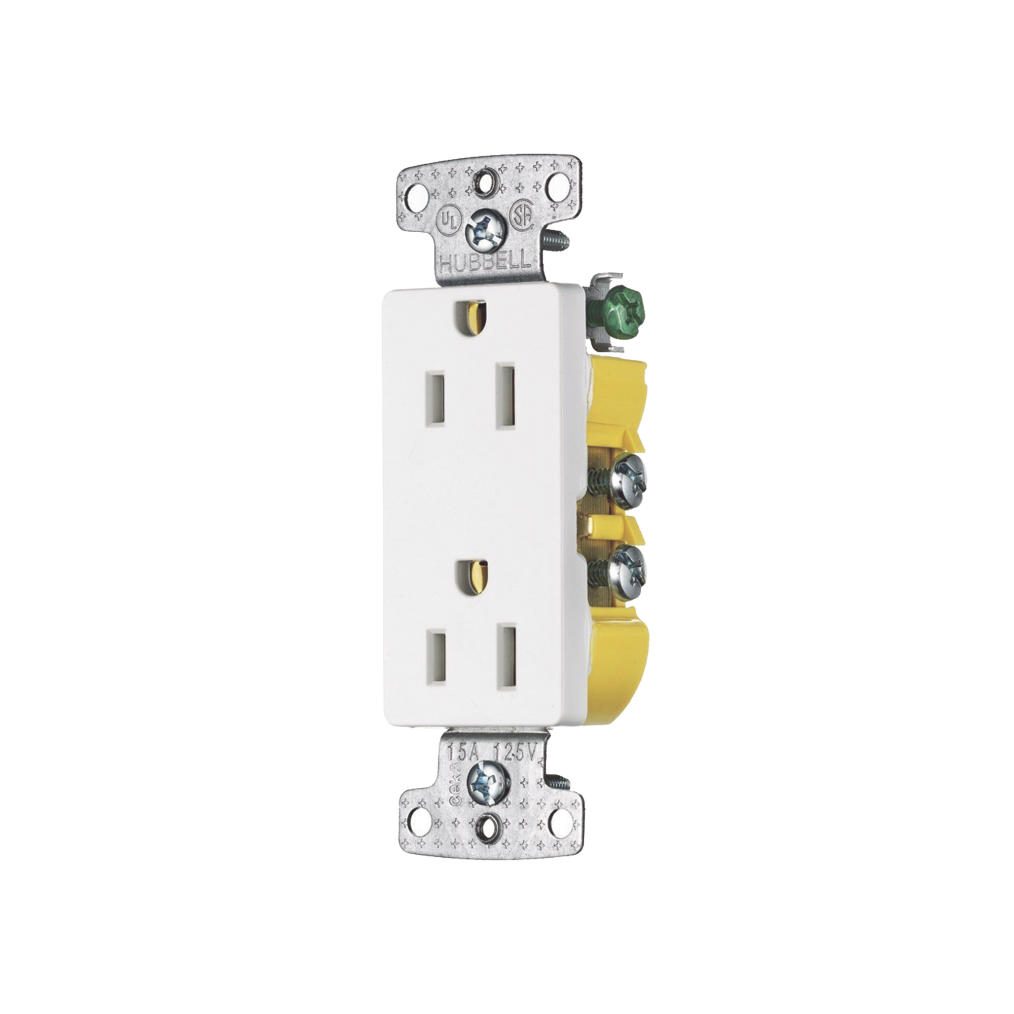 Contacto Duplex Decorador 15A 125V, 2 Polos, 3 Hilos, Color Blanco (Nema5-15R).