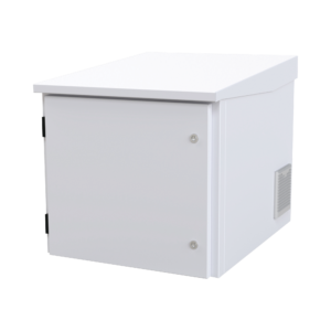 Gabinete PROFUNDO hasta 705 mm  de profundidad, de Exterior de 9UR con Ventiladores y Termostato, Se enví­a el Gabinete Armado, (Montaje a poste o torre se vende por separado).