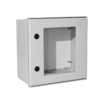 Gabinete de Poliéster IP65 Puerta Transparente, Uso en Intemperie (400 x 400 x 200 mm) con Placa Trasera Interior de Plástico (Incluye Chapa y Llave).