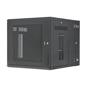 Gabinete PanZone de Montaje en Pared, de 19in, Puerta Perforada, 12 UR, 762mm de Profundidad, Color Negro