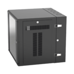 Gabinete PanZone de Montaje en Pared, de 19in, Puerta con Ventana de Seguridad, 12 UR, 635mm de Profundidad, Color Negro