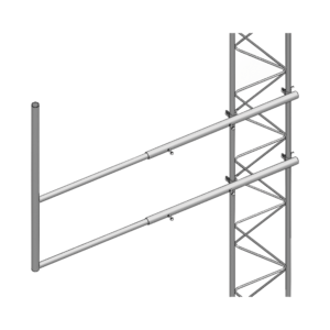 Brazo tipo "F" para tramos STZ-60G, galvanizado por inmersión caliente.
