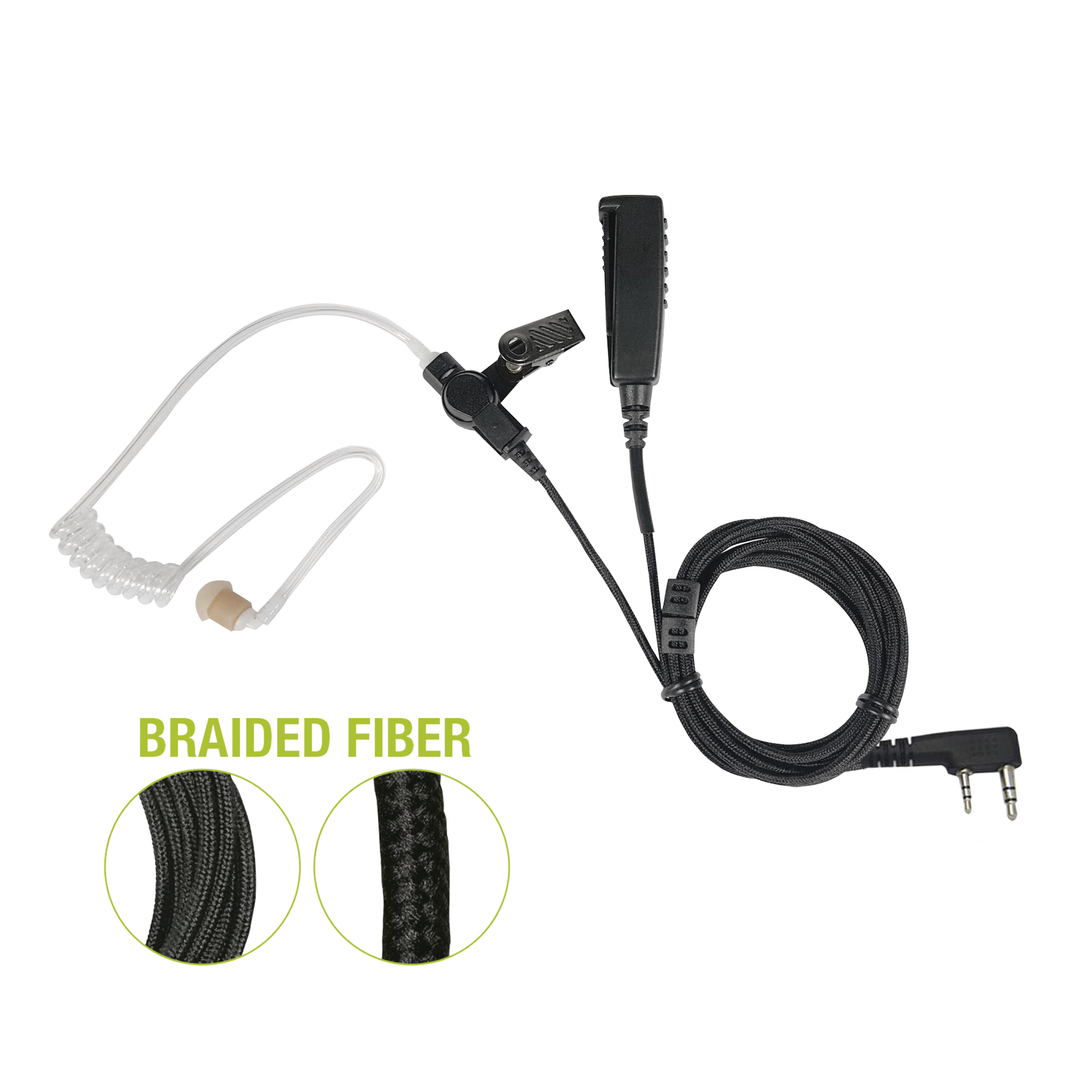 Micrófono De Solapa de 2 Cables Fibra Trenzada Serie SPM2300BF Con Conector KENWOOD de 2 Pines