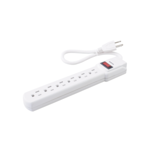 Multicontacto con cable 30 cm. 6 tomas 127 Vca lí­nea, tierra, neutro 15 A max.