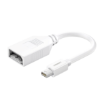Cable Mini DP Macho a DP Hembra | Thunderbolt 2 | Version DP 1.2 | Soporta 4K*2K | Cable de 15cm | Color Blanco.