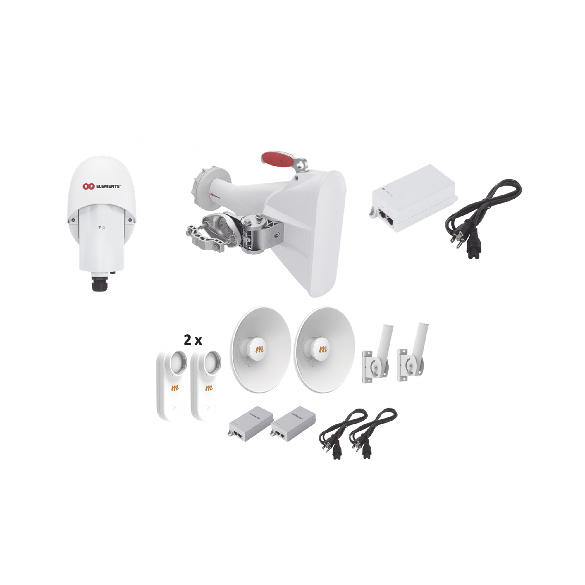 Kit completo para WISP, Kit de A5x y Adaptador TPAa5X, antena sectorial HG3TPA60 de 60º, y 2 kit C5XPTPKIT3, ideal para hasta 7 km, POEs y Cables de alimentación incluidos.