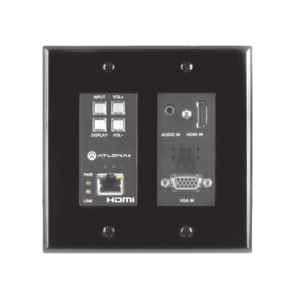 (TX ONLY) TWO-INPUT WALL PLATE SWITCHER FOR HDMI AND VGA SOURCES (BLACK)