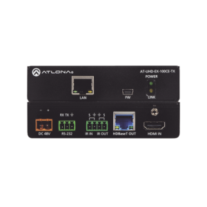 Transmisor 4K/UHD HDMI sobre 100 M HDBaseT con Ethernet, control y PoE