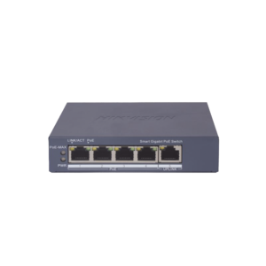 Switch Gigabit PoE+ / Administrable / 4 Puertos 1000 Mbps PoE+ / 1 Puerto 1000 Mbps Uplink / Configuración Nube Hik-PartnerPro / Modo Extendido hasta 300 Metros / 60 Watts