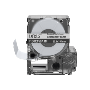 Casete de 150 Etiquetas Bandera, Poliéster de 25.4 mm x 38.1 mm, para Cables de 3.1 mm - 5.1 mm de Diámetro, írea de Impresión Color Blanco