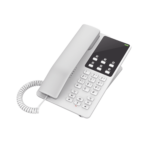 Teléfono IP Hotelero, 2 lí­neas SIP con 2 cuentas, codec Opus, IPV4/IPV6, color blanco, con gestión en la nube GDMS