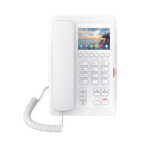 (H5W Color Blanco)Teléfono IP WiFi para Hotelerí­a, profesional de gama alta con pantalla LCD de 3.5 pulgadas a color, 6 teclas programables para servicio rápido (Hotline) PoE