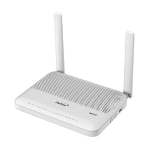 ONU GPON WiFi 6, Doble Banda 2.4/5 GHz , con 4 puertos Gigabit Ethernet + 2 POTS + 1 USB + 1 CATV (RF), conector SC/APC (Gestión WAN a Través de OLT Fiberhome)