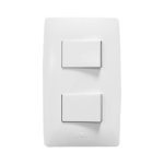 Placa con 2 Interruptores Sencillos / 127 V~60 Hz 10 A/ 1 Módulo.