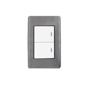 Placa con 2 Interruptores Sencillos 10 A/ 127 V CA ~ 60 Hz /  Carcasa de Acero.