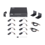 Kit de TRANSCEPTOR ACTIVO DE 8 CANALES / VIDEO+PODER en un solo Cable UTP / 150 metros en 4K, 200 metros en 5 MP/ Enví­a 36 Vcc y Recibe 12 Vcc / TODO INCLUIDO PARA RACK / Compatible con cámaras HD-TVI/CVI/AHD/CVBS / INSTALACIóN LIMPIA