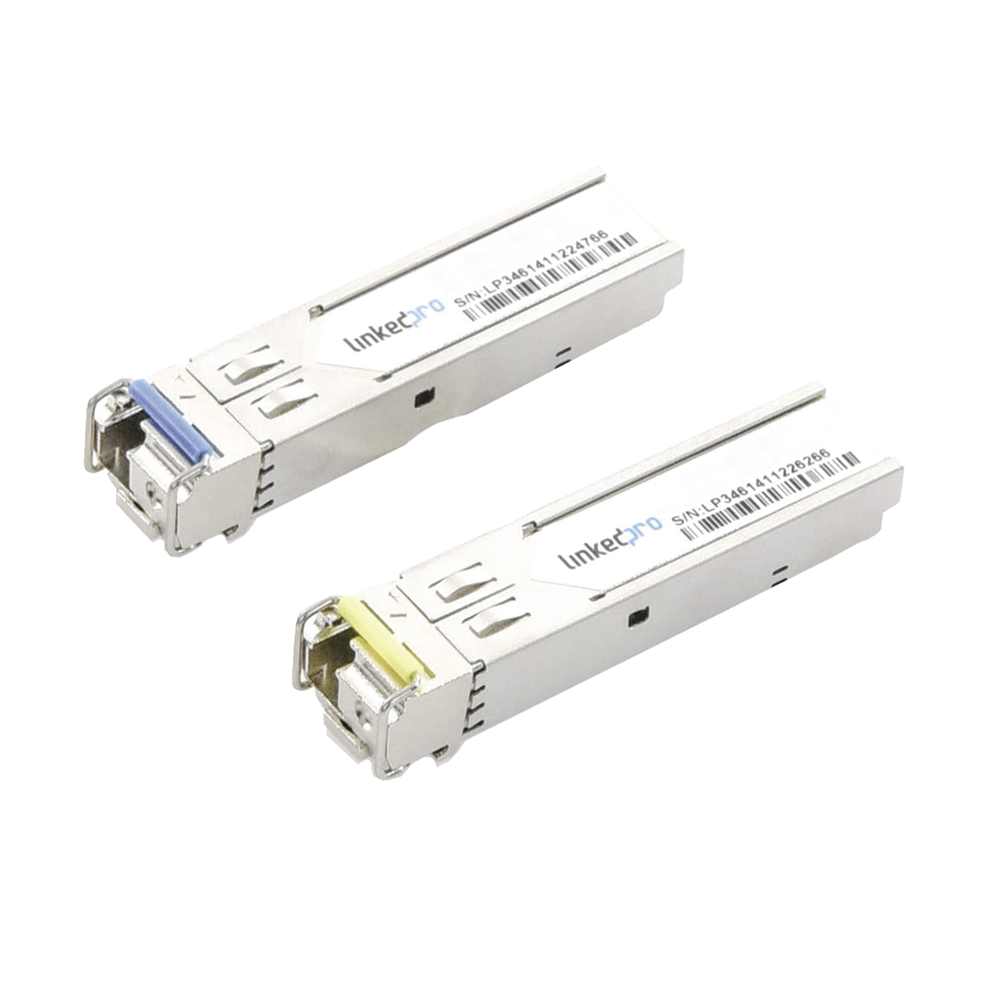 Transceptores ópticos Industriales Bidireccionales SFP (Mini-Gbic) / Monomodo 1310 & 1550 nm / 1.25 Gbps / 1000BASE-BX / Conector LC/UPC Simplex / DDM / Hasta 3 km / 2 Piezas