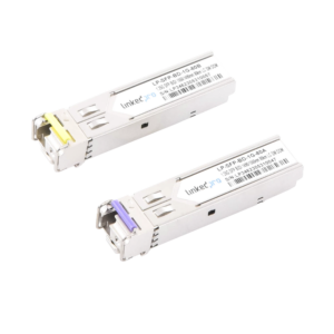 Transceptores ópticos Bidireccionales SFP (Mini-Gbic) / Monomodo 1490 & 1550 nm / 1.25 Gbps / 1000BASE-BX / Conector LC/UPC Simplex / DDM / Hasta 80 km / 2 Piezas