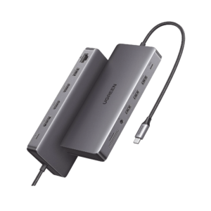 HUB USB-C (Docking Revodok Pro 313) 13 en 1 | 2 HDMI 4K@60Hz | 1 DP 4K@60Hz | USB-C 3.2 (10Gbps) | 2 USB-A 3.2 (10Gbps) | 2 USB-A 3.0 (5Gbps) | USB-C PD Carga 100W | RJ45 (Gigabit Ethernet) | SD + Micro SD (TF) Simultáneo | Jack Audio 3.5mm.