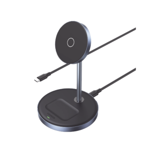 Estación de Carga Inalámbrica | 3 en 1 | Compatible con MagSafe | Perfecto para iPhone y AirPods | Carga Rápida Adaptativa /Simultanea | Múltiples Protecciones | Luz Indicadora LED | Aleación de Aluminio | Incluye Cable