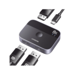 Conmutador DP 1.4 8K | HDMI Splitter 2 Entradas a 1 Salida | Bidireccional | 3D | HDR10+ | Dolby Atmos | 240Hz | 48Gbps | Compatible Free-Sync/G-Syng | Sincronización de Audio | Potentes Chips de íšltima Generación.