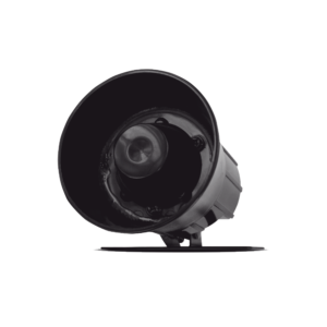 Sirena de alarma de 106dB 12 Vcd que se incluye con la mayorí­a de los sistemas de seguridad Compustar