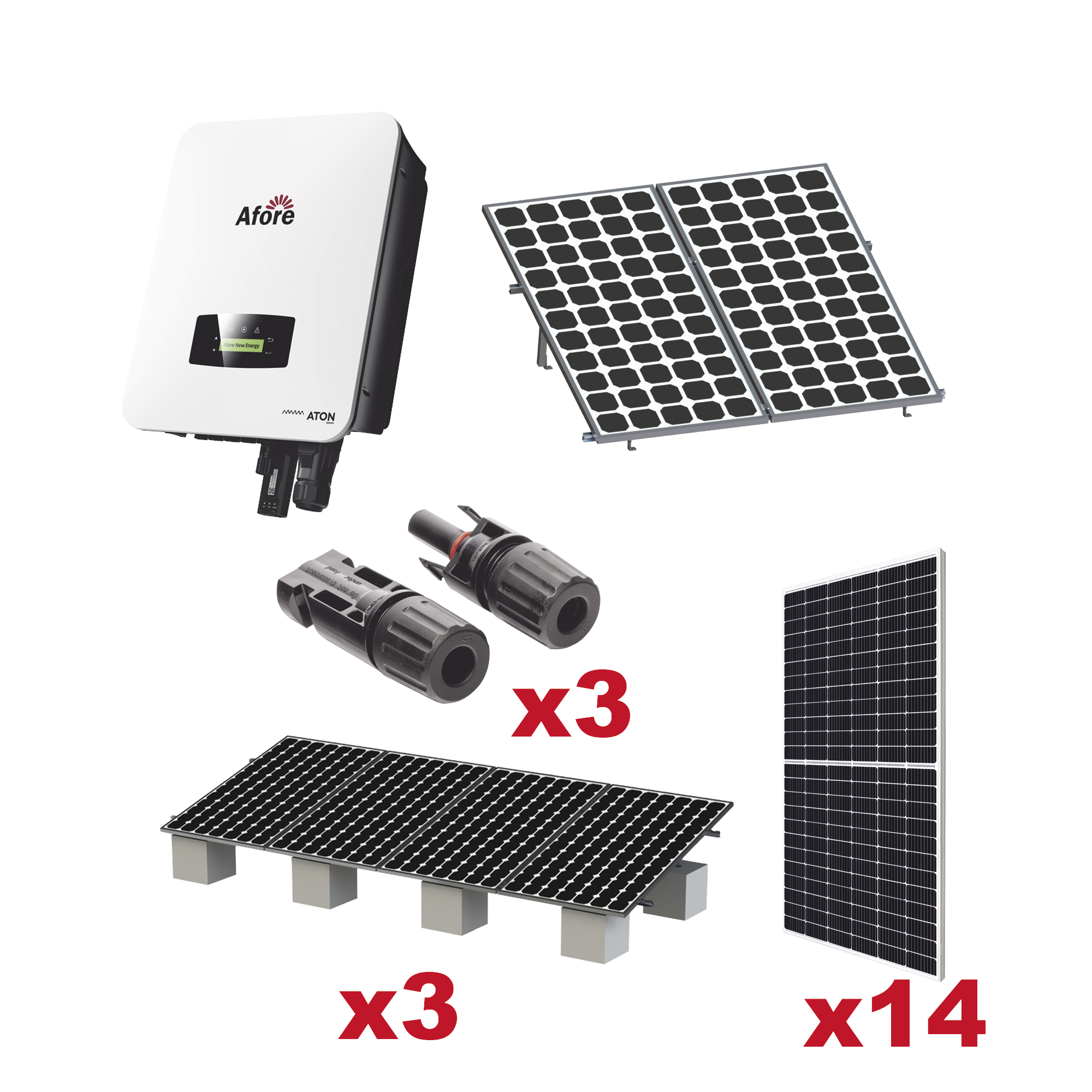 Kit Solar Interconexion / 7kW 220Vca / Inversor AFORE / Montaje Incluido