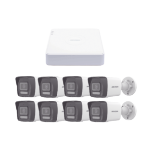 Kit IP 1080p (2 Megapixel) / NVR de 8 Canales con 8 Puertos PoE / 8 Cámaras IP Bala ColorVu Lite y ACUSENSE Lite / Micrófono Integrado