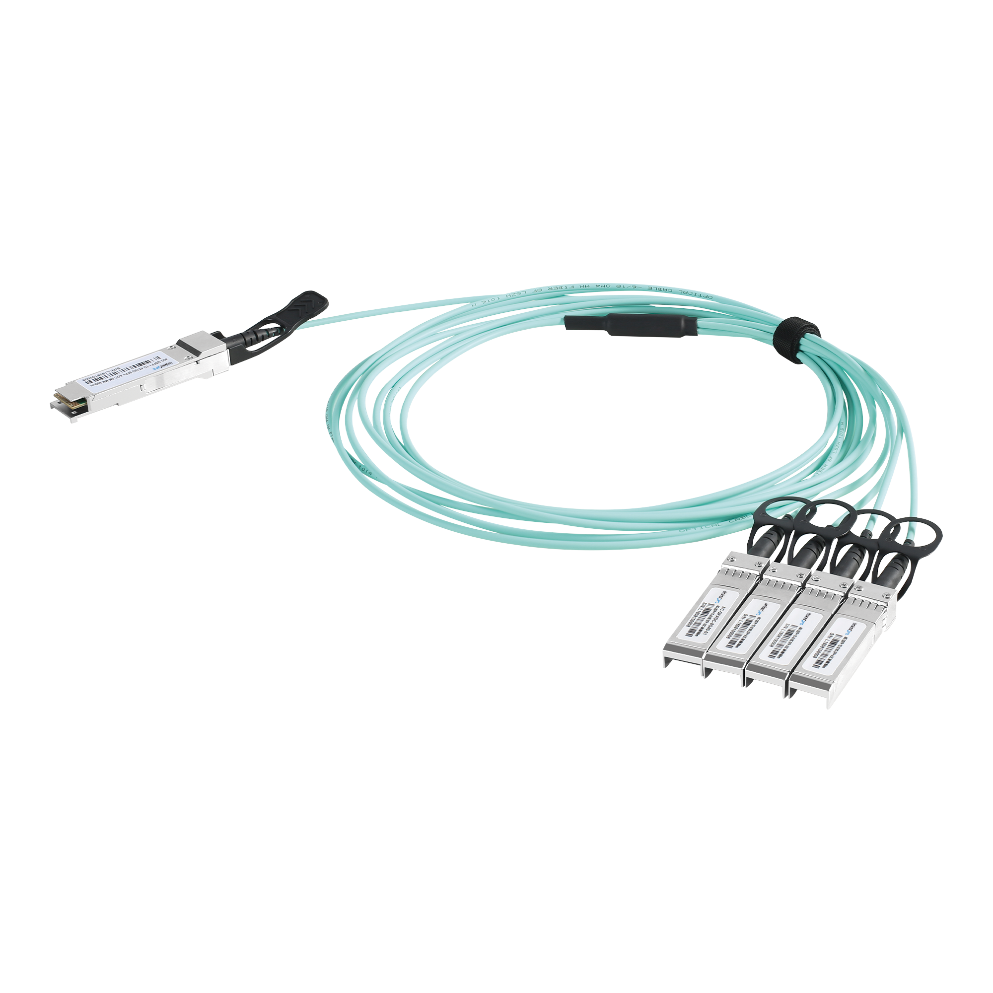 Cable AOC QSFP+ de 40 Gbps a 4x 10 Gbps / Cable de fibra óptica Activo / Longitud: 1 metro