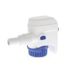 Bomba sumergible de achique automatizada de 500 galones por hora, para conexión de 24 Volts de corriente directa.