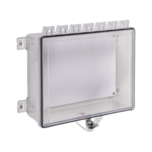 Gabinete de protección tipo 4X con placa trasera y bloqueo de pulgar - Transparente