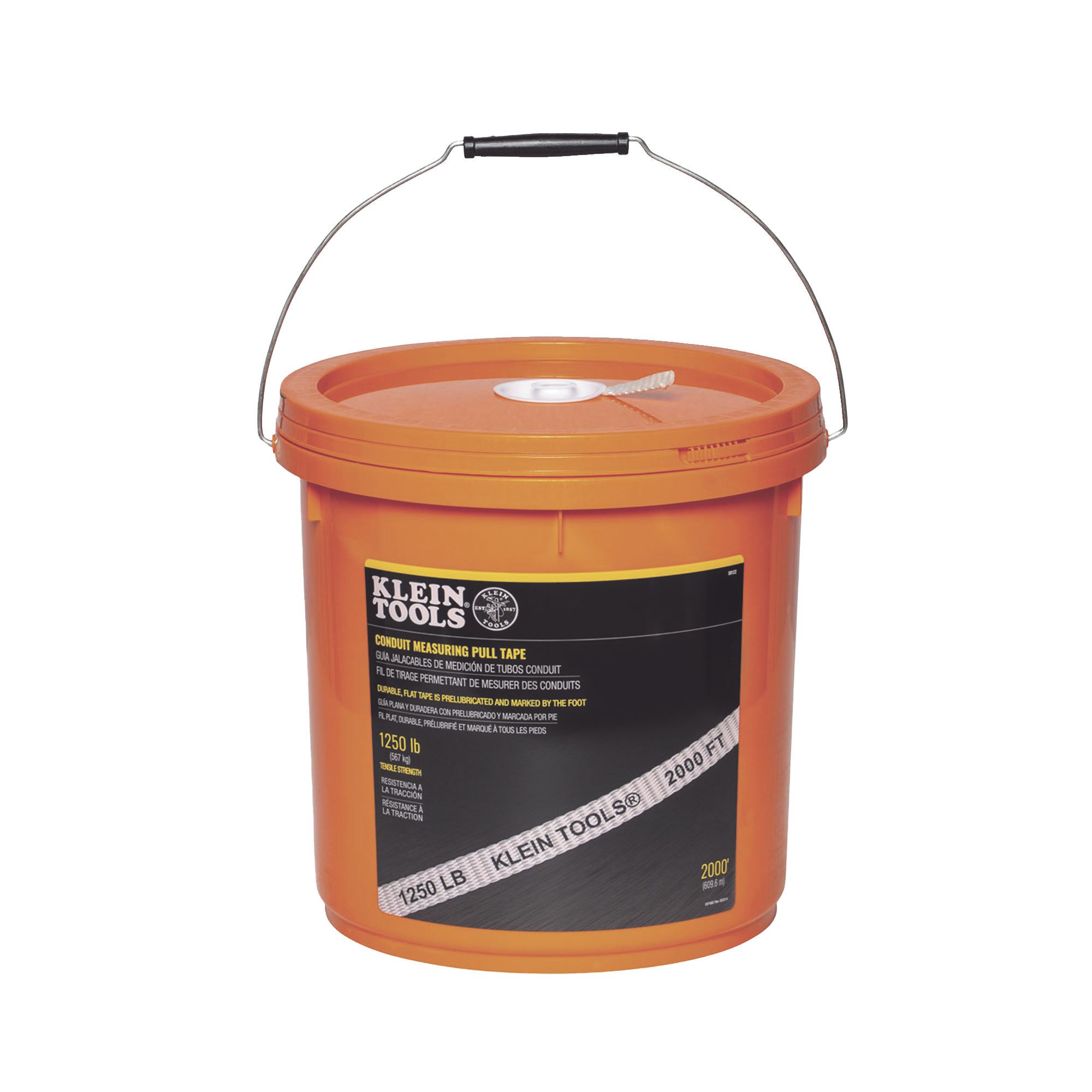 Cinta para Medir Conductos de 609m con Resistencia a la Tracción de 567 kg en Presentación de Cubeta