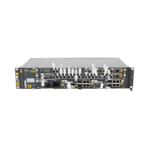 OLT Carrier Class Modular GPON, 2 Ranuras, Incluye 2 Tarjetas de Servicio de 16 puertos GPON, (32 Módulos GPON C+ Incluidos) 1 Fuente de CA, 2 UR