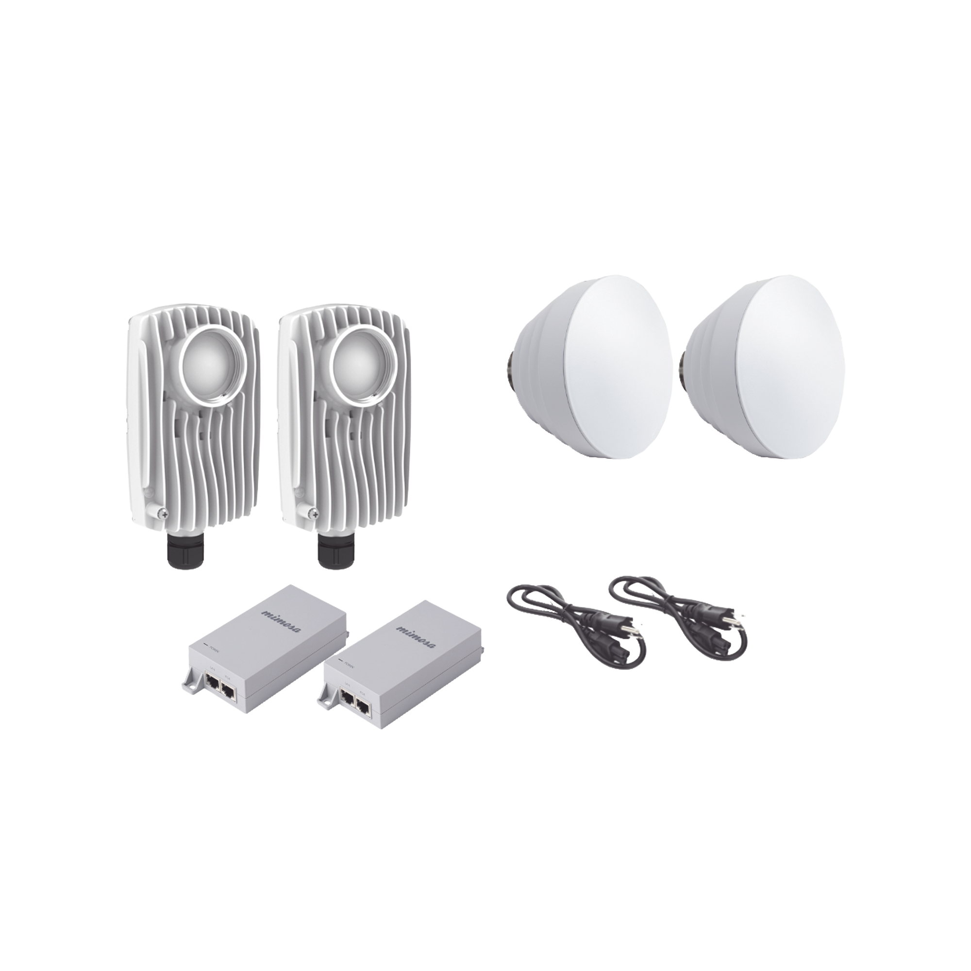 Kit de 2 radios C6X con 2 antenas de (16 dBi), rango de frecuencia extendida (5.1 a 6.4 GHz), incluye inyector POE, cable de alimentación y 2 FLEXIMOUNT-XL para alineación, distancia de hasta 3 km