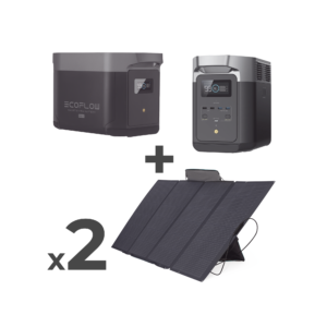 Kit de Estación de Energí­a Portátil 2048Wh + Baterí­a Externa 2048Wh + 2 Paneles Solares Flexibles 400W (4096Wh, 800W Totales)