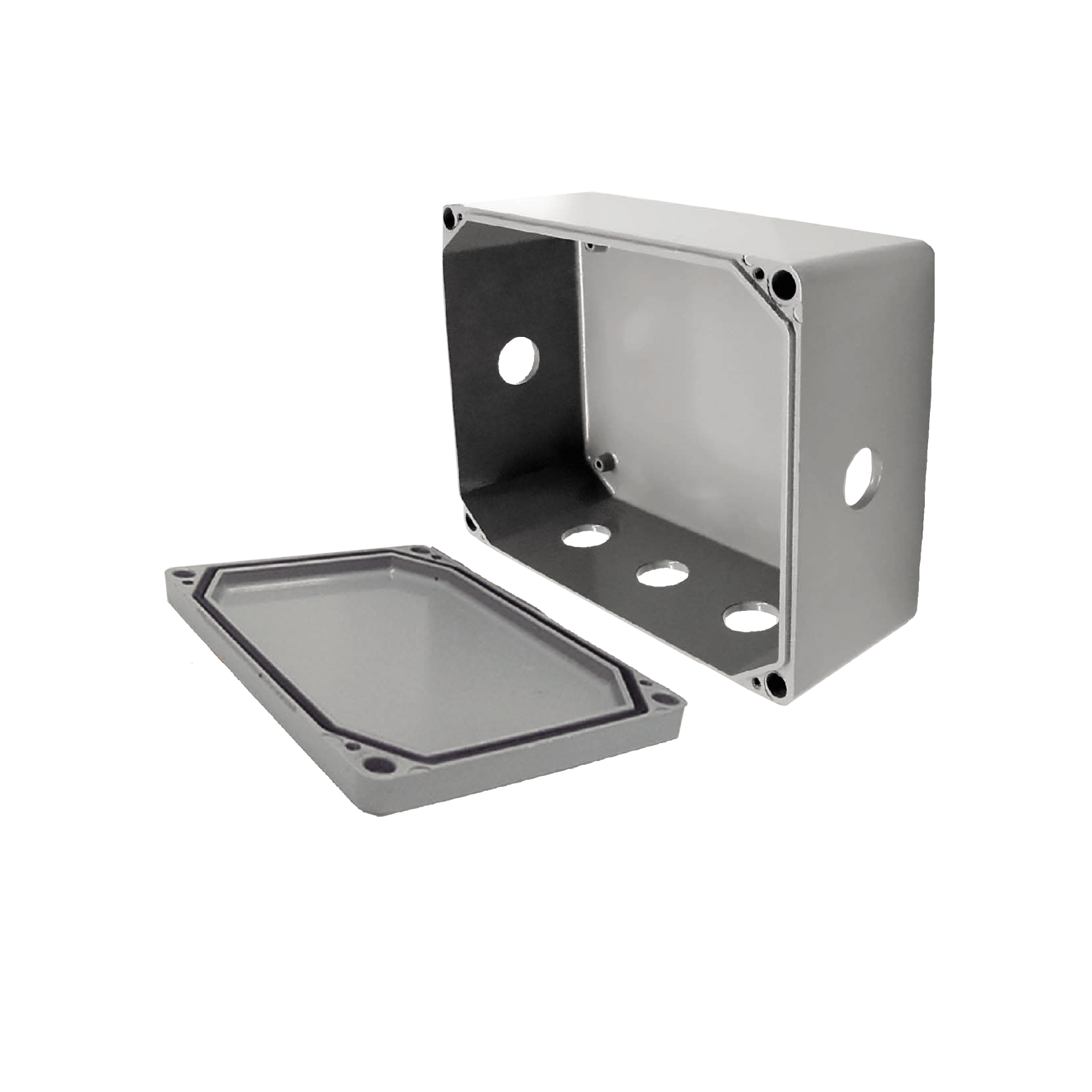 Caja de Unión de Aluminio con 6 salidas de 1" / Orificios 1 Izq - 1 Der - 4 en la parte inferior.