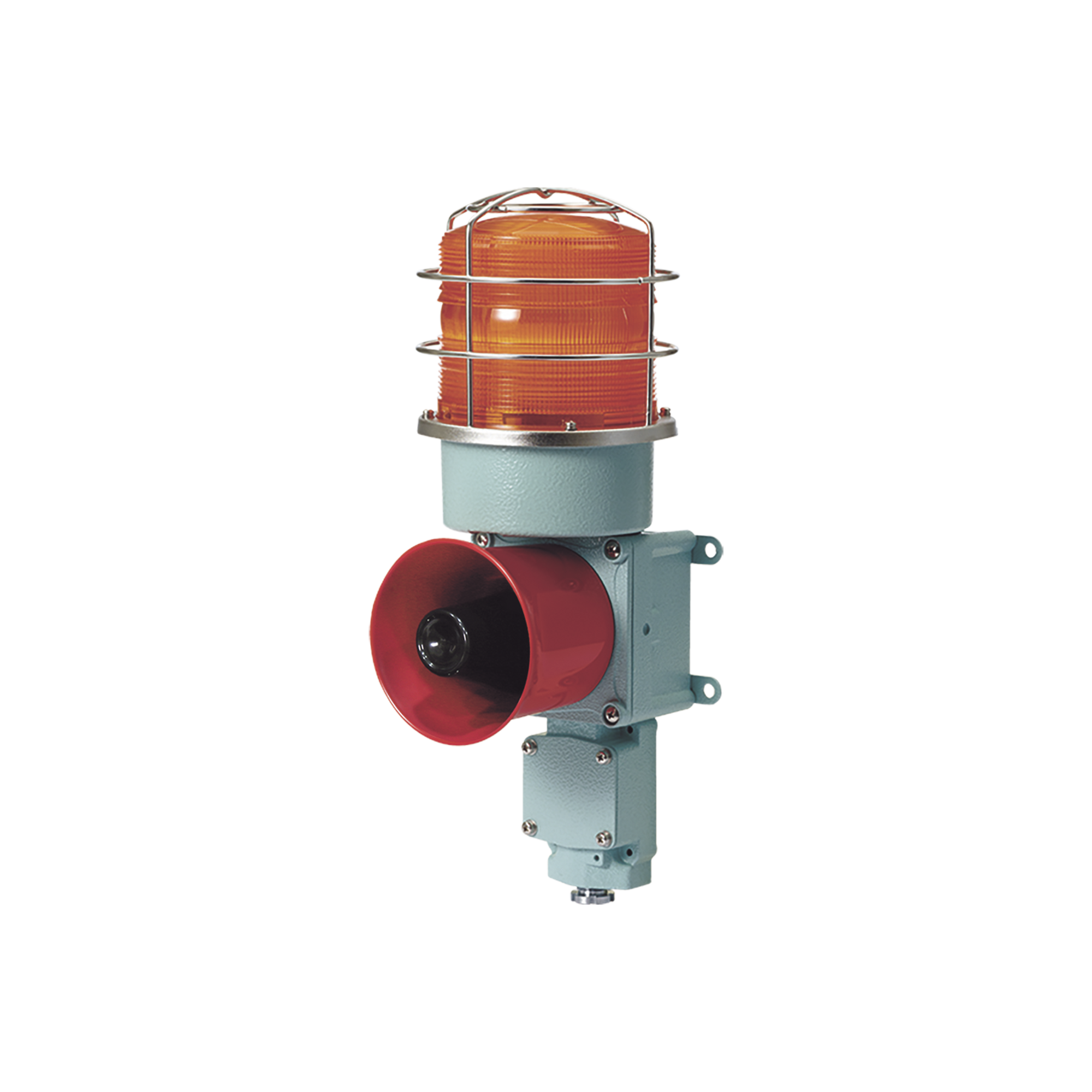 Combinación de baliza LED color Ámbar con sirena electrónica para aplicaciones de la industria pesada máx.114 dB a 120 VCA