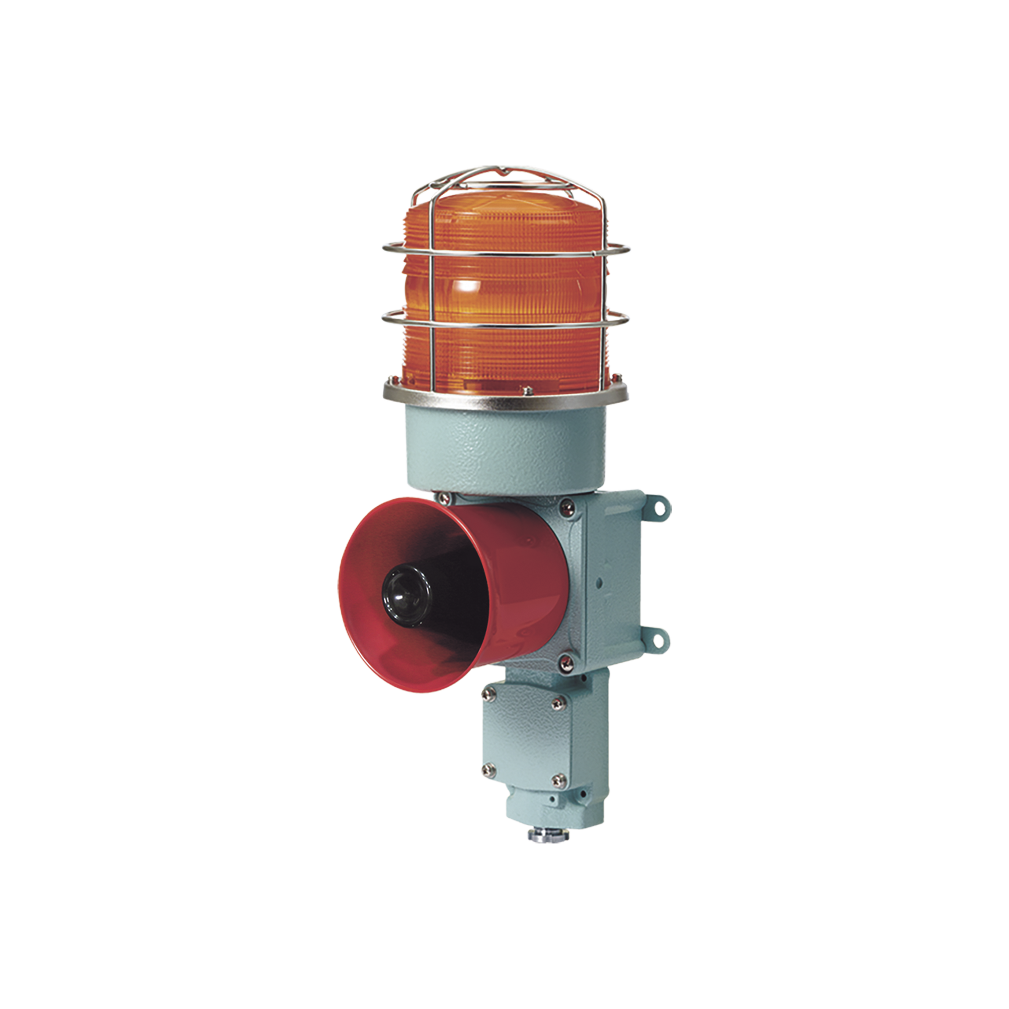 Combinación de baliza LED color Ámbar con sirena electrónica para aplicaciones de la industria pesada máx.114 dB a 24 VCD