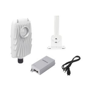 Kit de radios B5X, rango de frecuencia extendida (4.9 a 6.4 GHz),  incluye inyector POE50V, cable de alimentación y montaje universal para tubo o poste o mástil