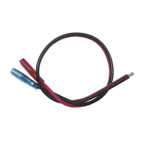 Cables en paquete dual / cable rojo y negro / 30 cm / terminal F1 en un extremo / puntas libres en el otro / Conexión a baterí­as de respaldo.