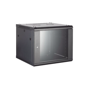 Gabinete para Montaje en Pared - Piso / Puerta de Cristal Templado / Cuerpo Fijo / 12 Unidades de Rack / 19" / Fabricado en Acero