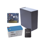 Kit con fuente PLB2 con salida de 12 Vcc a 2.5 Amper, incluye transformador y baterí­a de 12 V a 7 Amper